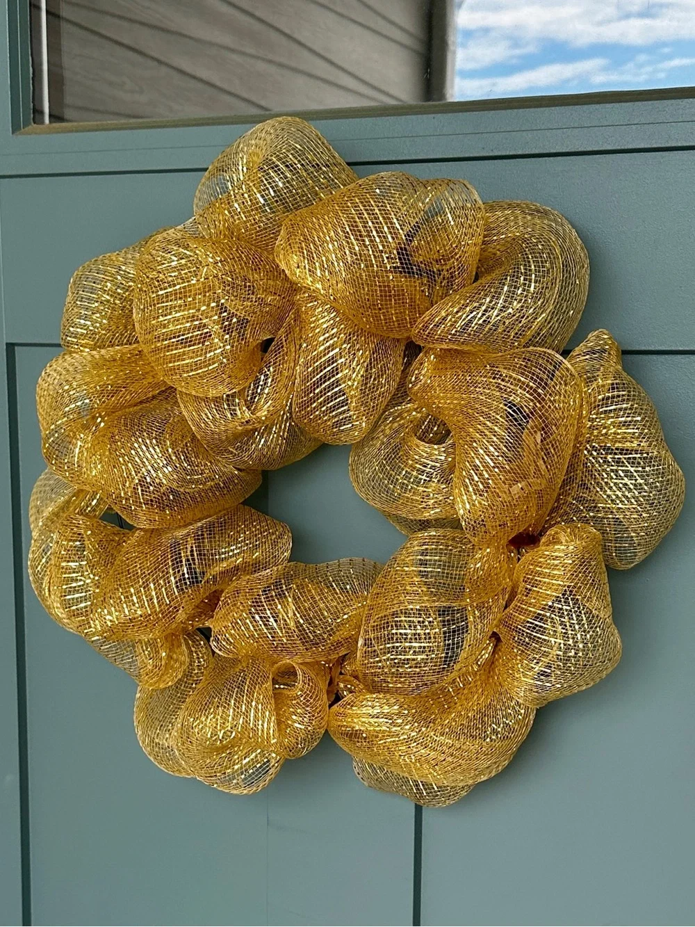 Gold Deco Mesh Wreath Base DIY Front Door Wreath Ready to Decorate